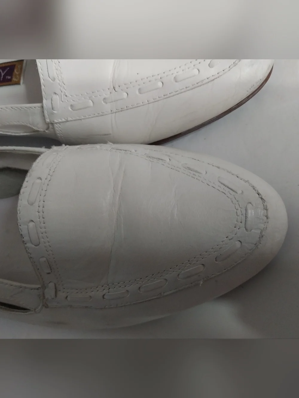 BAYBERRY Size 7M White Leather Upper Balance Loafers for Women